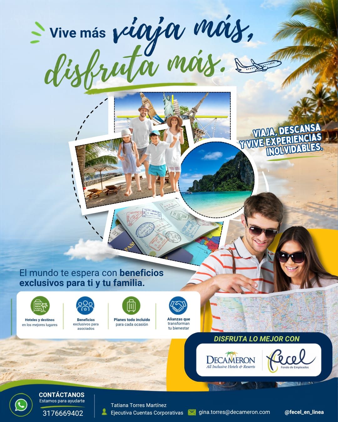 Convenio FECEL con Decameron All Inclusive Hotels & Resorts: hoteles y destinos, planes todo incluido y beneficios exclusivos para asociados y sus familias.